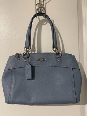 Coach Leather Mini Brooke Blue Carryall